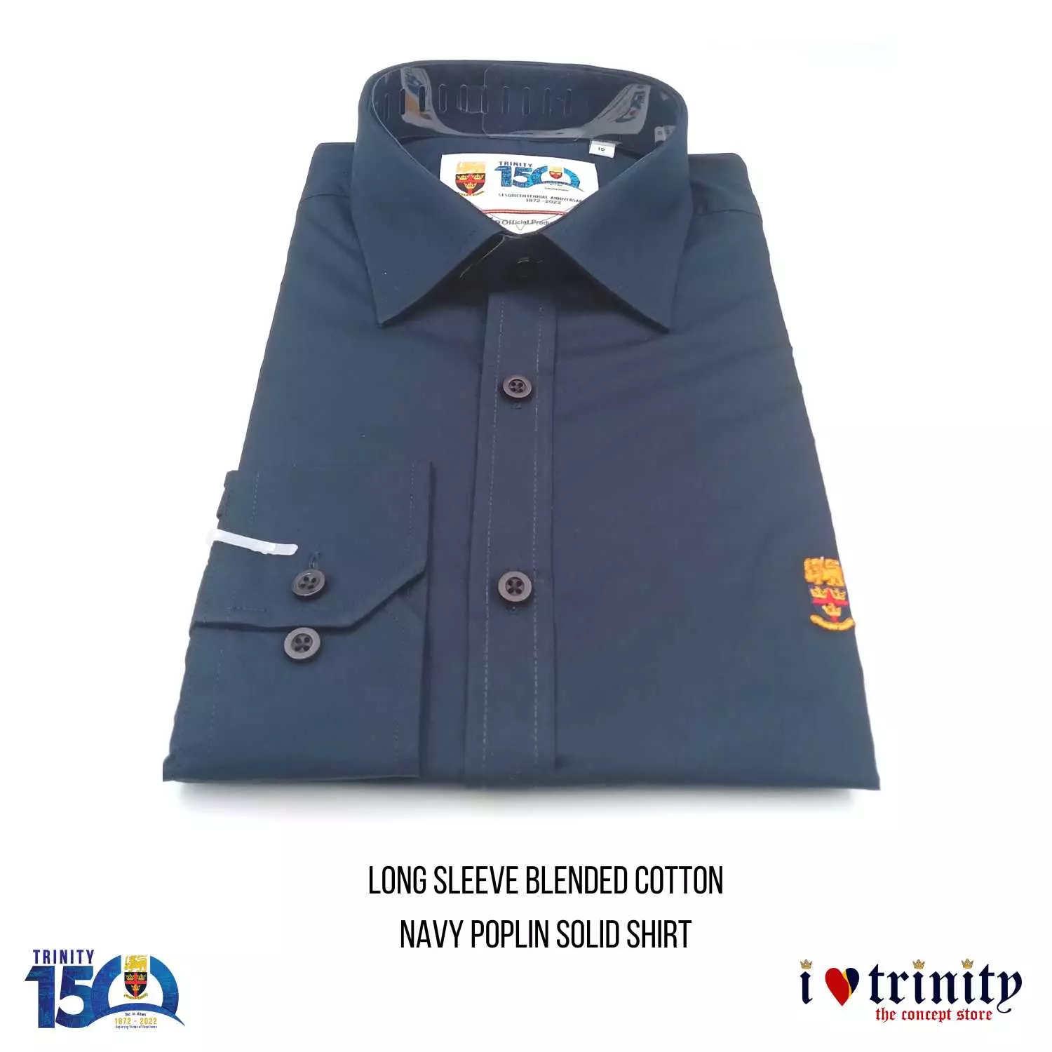 Men's long sleeve shirt with TCK Logo embroidery-Navy Blue_ILT_ILoveTrinity (4)