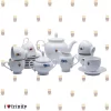 17 piece Ceramic Tea Set- T150 Limited Edition -22k gold line with logo_TCK_ILT_ILoveTrinity