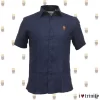 Men's short sleeve linen shirt with TCK logo-T150 edition-Navy_ILT_ILoveTrinity