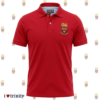 Men's Polo T-shirt-Trinity College Kandy Full Crest-Classic Fit-Red